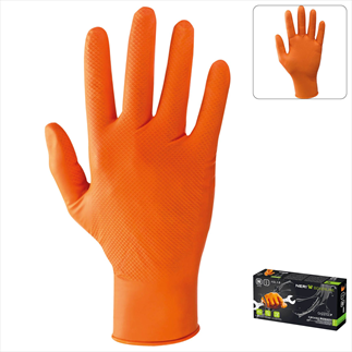 GRIP ORANGE Oranger Einweg-Handschuh aus Nitril